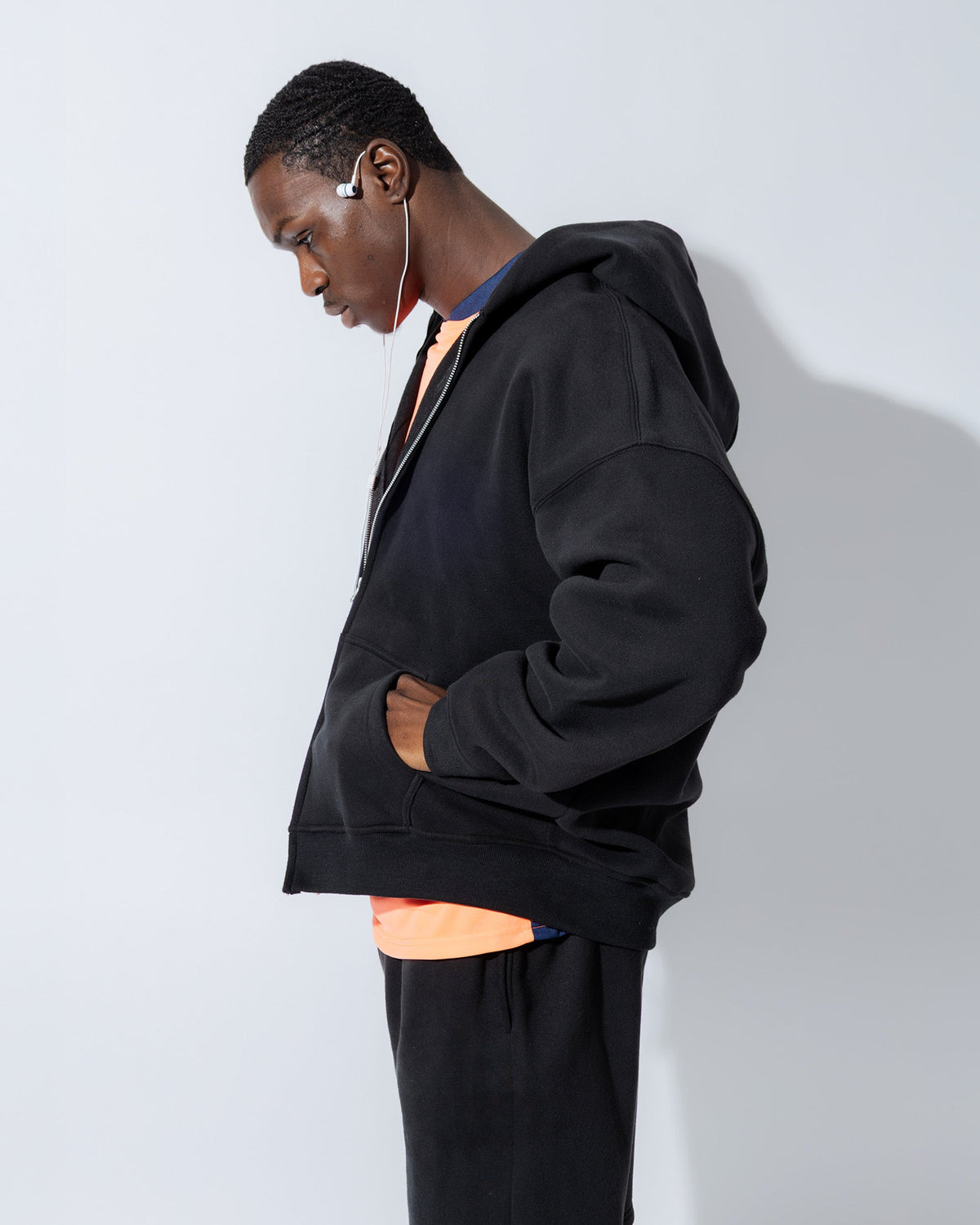 Heavyweight Full Zip Hoodie & 5" Fleece Short Set - View 3