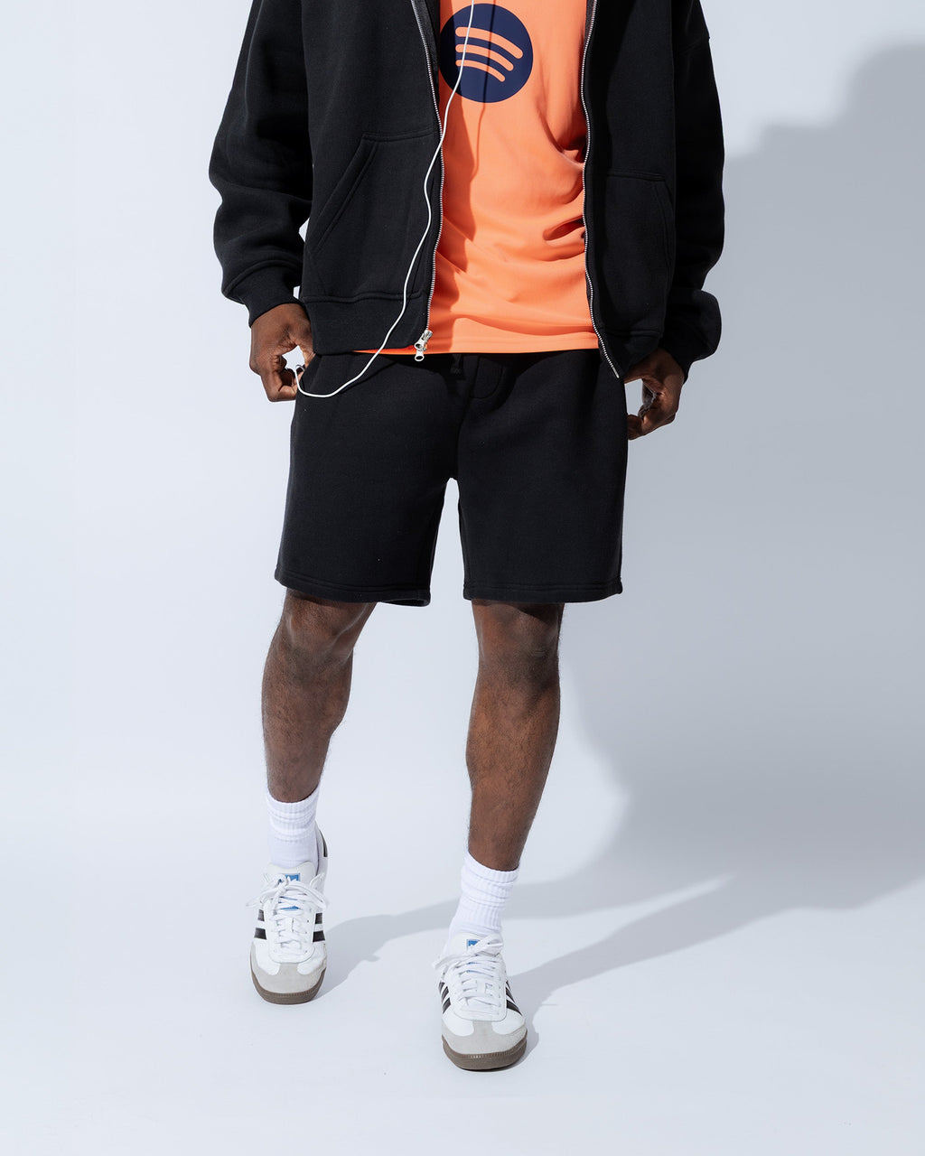 Heavyweight Full Zip Hoodie & 5" Fleece Short Set - View 5