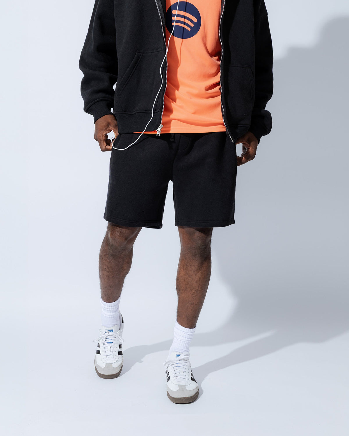 Heavyweight Full Zip Hoodie & 5" Fleece Short Set - View 5