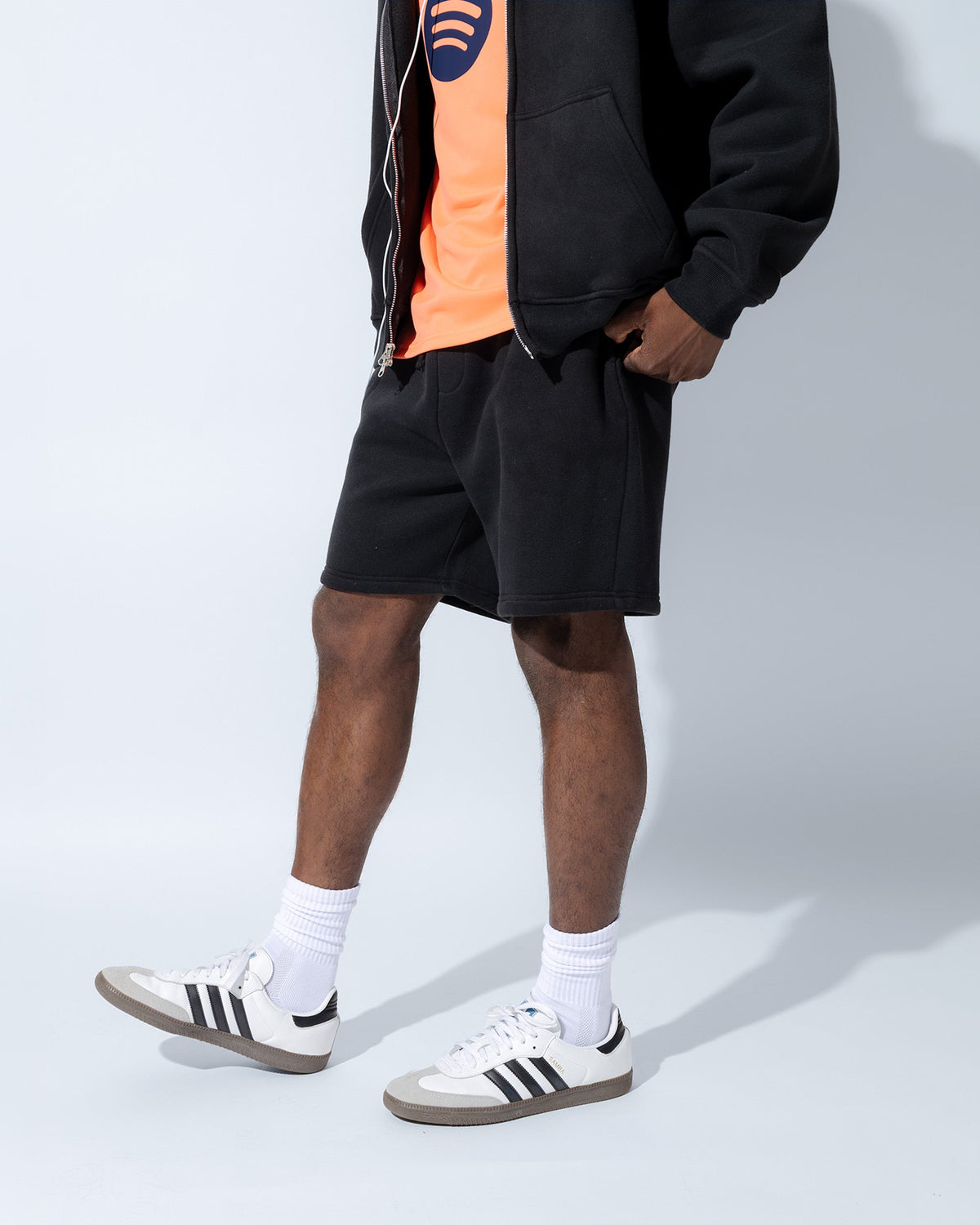 Heavyweight Full Zip Hoodie & 5" Fleece Short Set - View 6