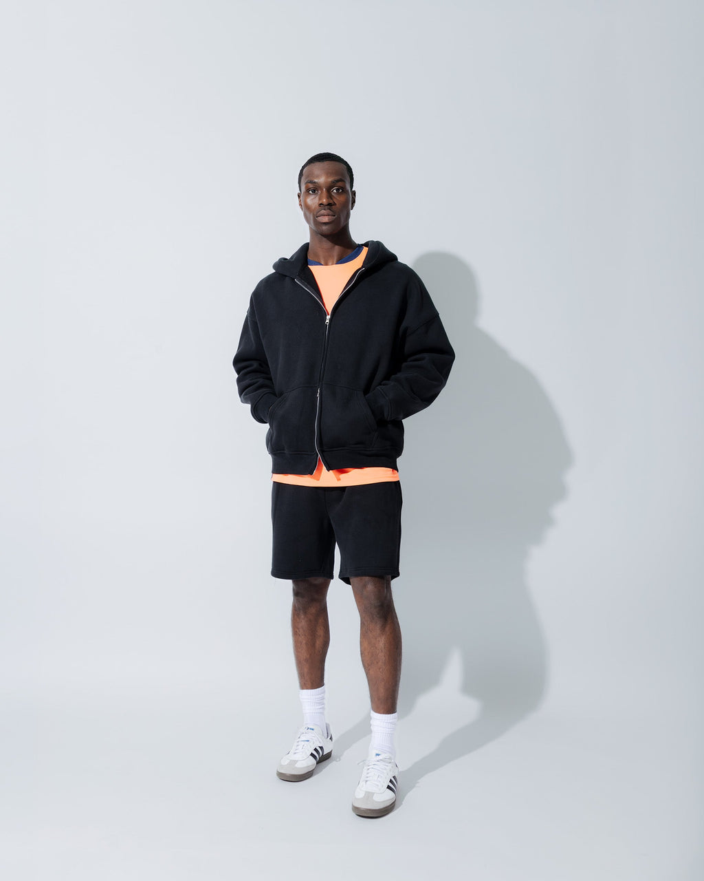 Heavyweight Full Zip Hoodie & 5" Fleece Short Set - View 8