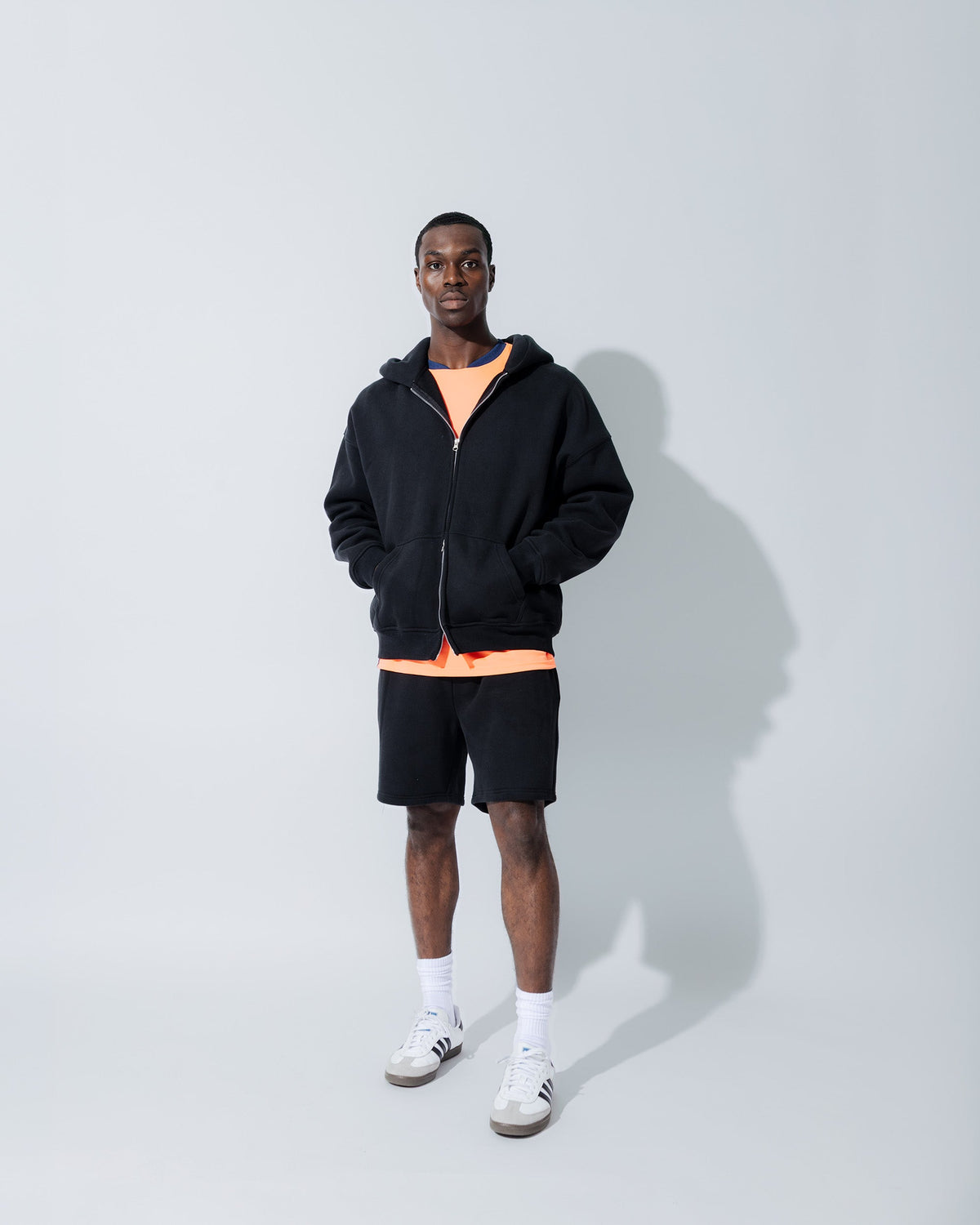 Heavyweight Full Zip Hoodie & 5" Fleece Short Set - View 8