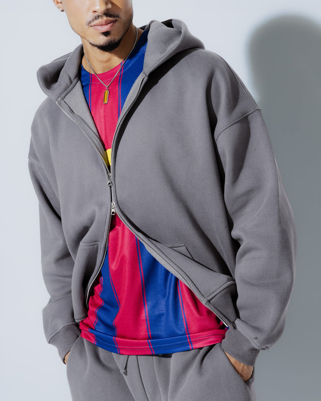 Heavyweight Full Zip Hoodie & 5" Fleece Short Set - View 18