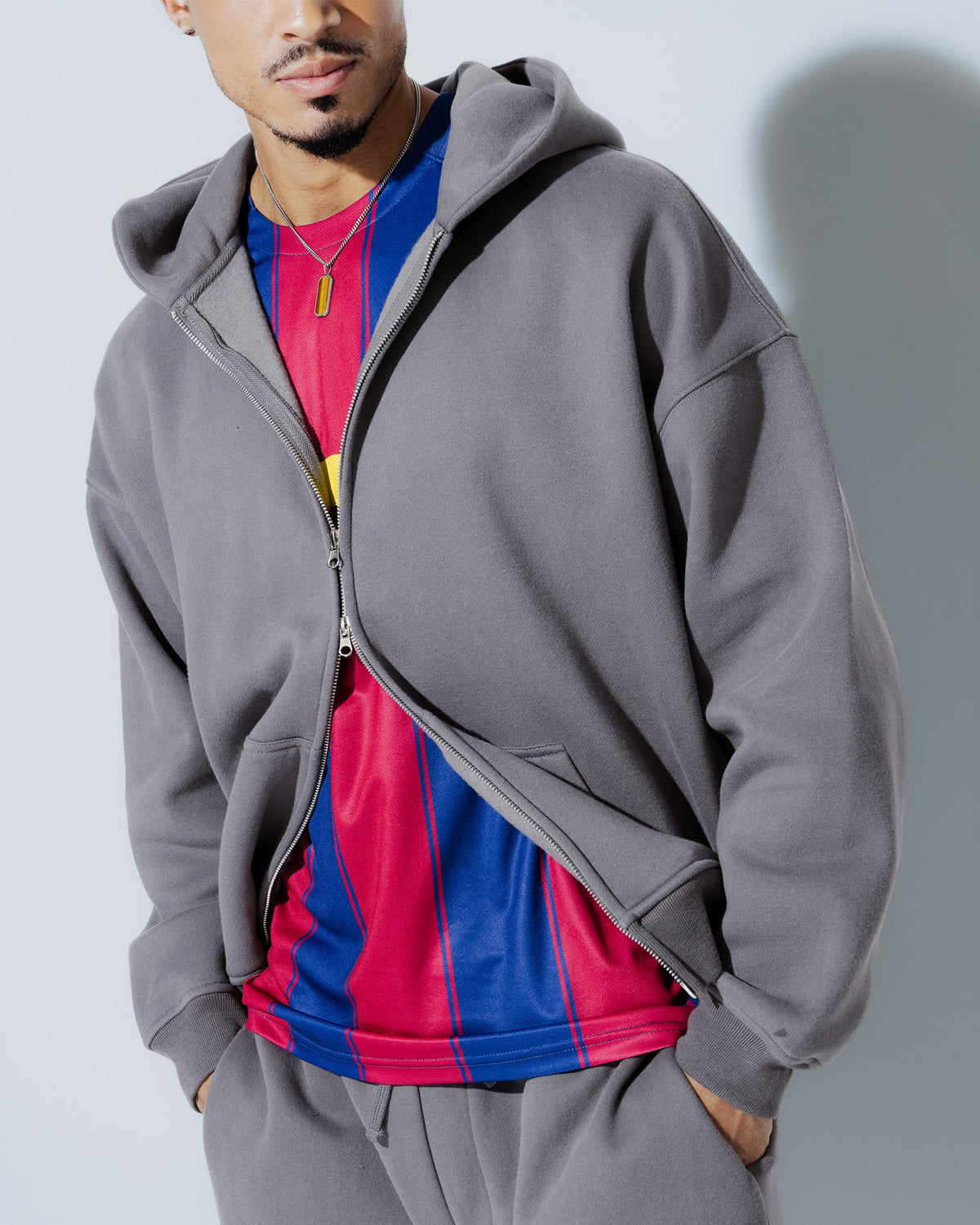 Heavyweight Full Zip Hoodie & 5" Fleece Short Set - View 18