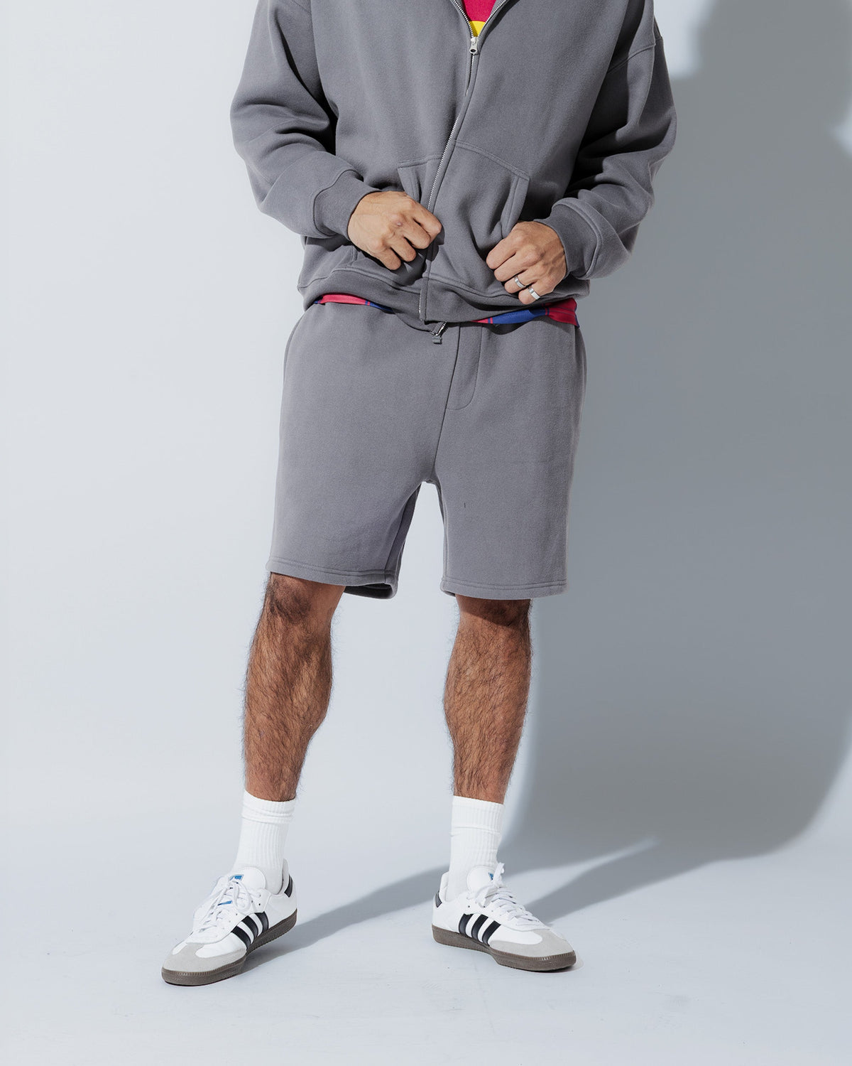 Heavyweight Full Zip Hoodie & 5" Fleece Short Set - View 21