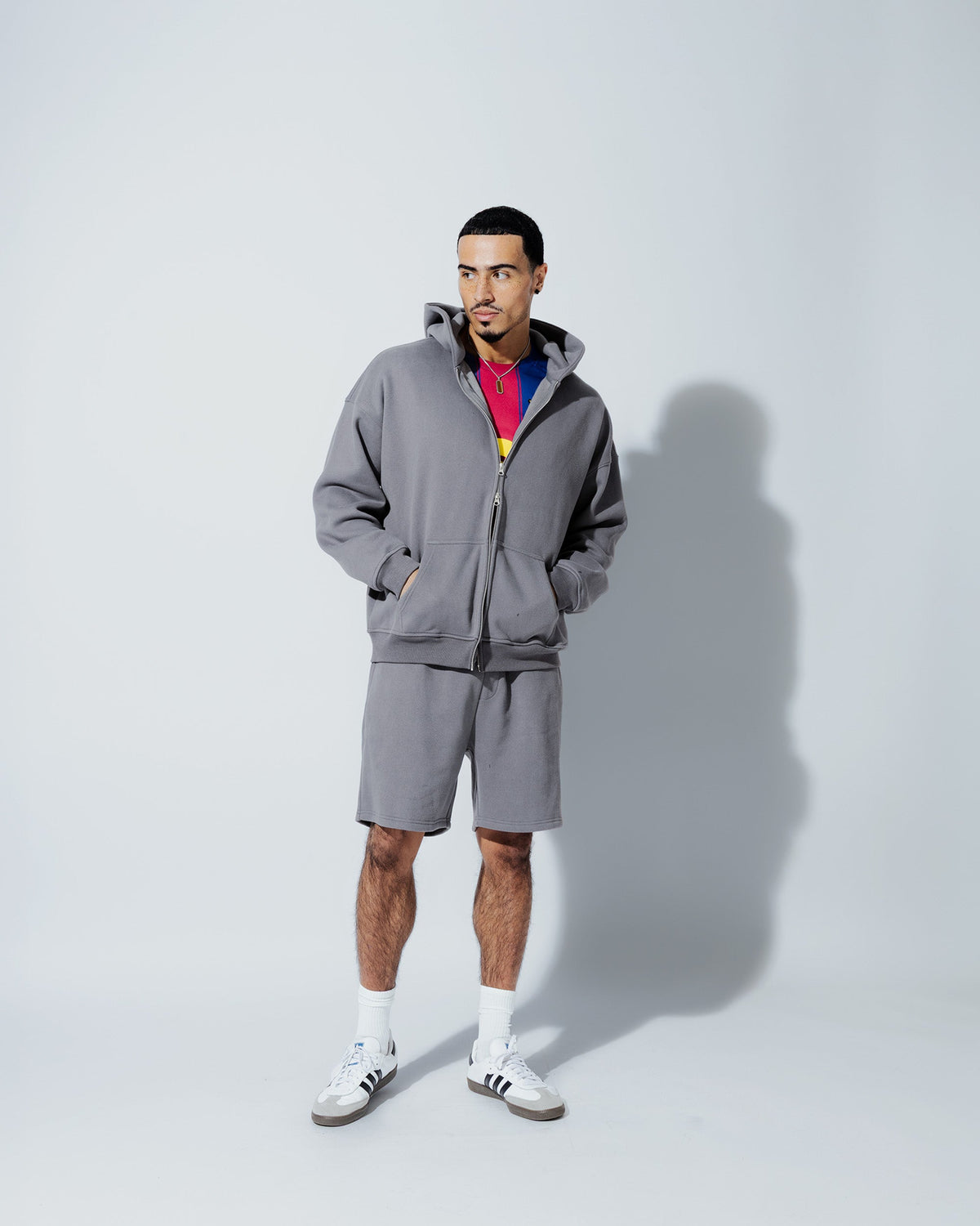 Heavyweight Full Zip Hoodie & 5" Fleece Short Set - View 24