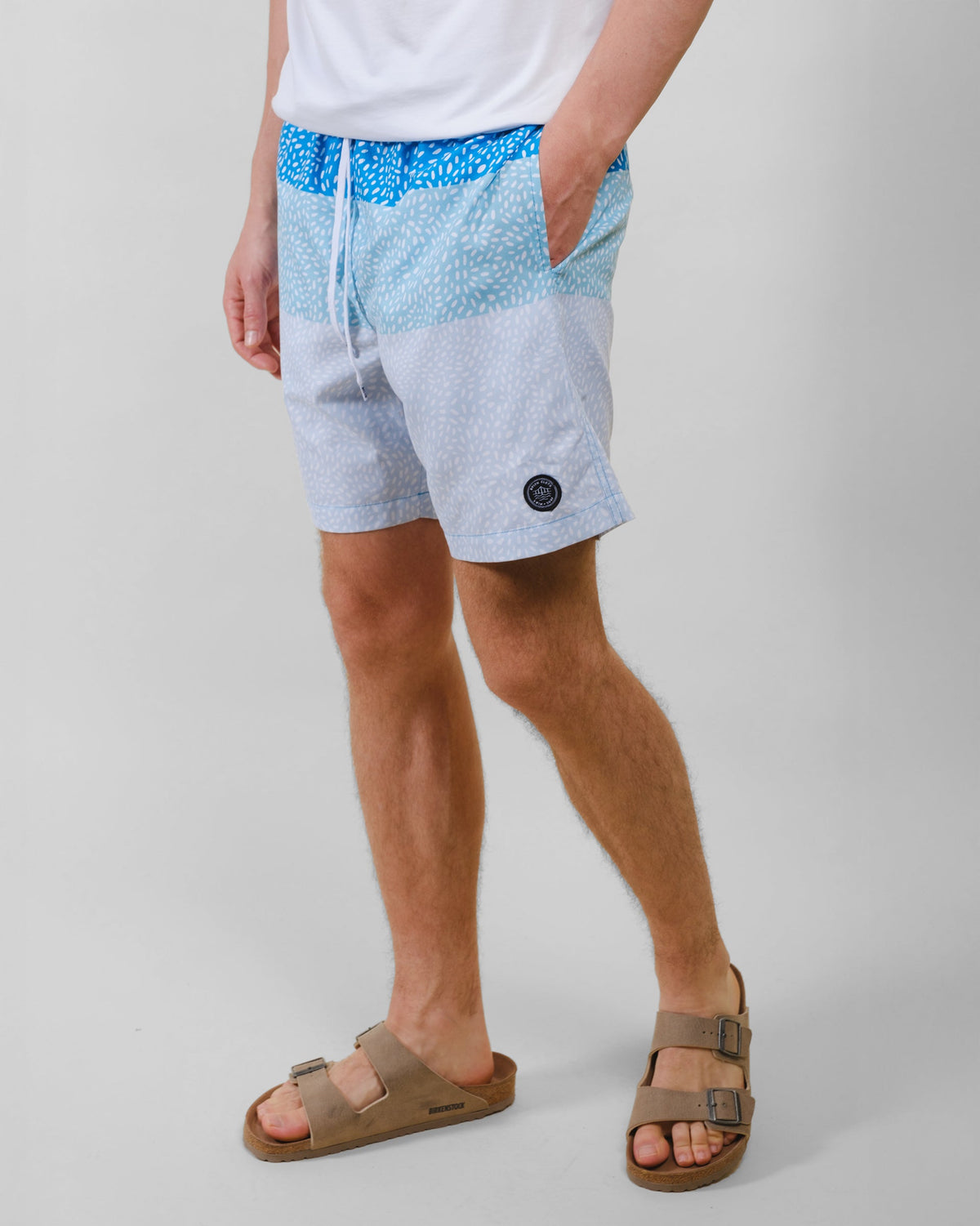 7"  Spotted Stripes Swim Short - View 7