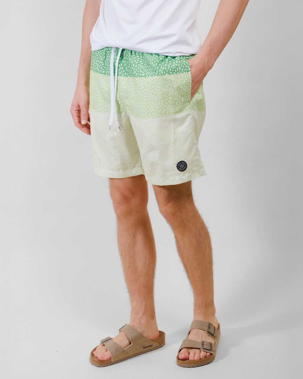 7"  Spotted Stripes Swim Short - View 2