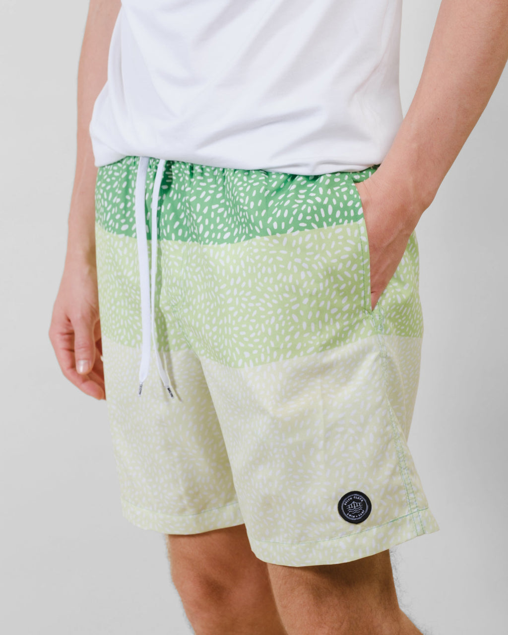 7"  Spotted Stripes Swim Short - View 3