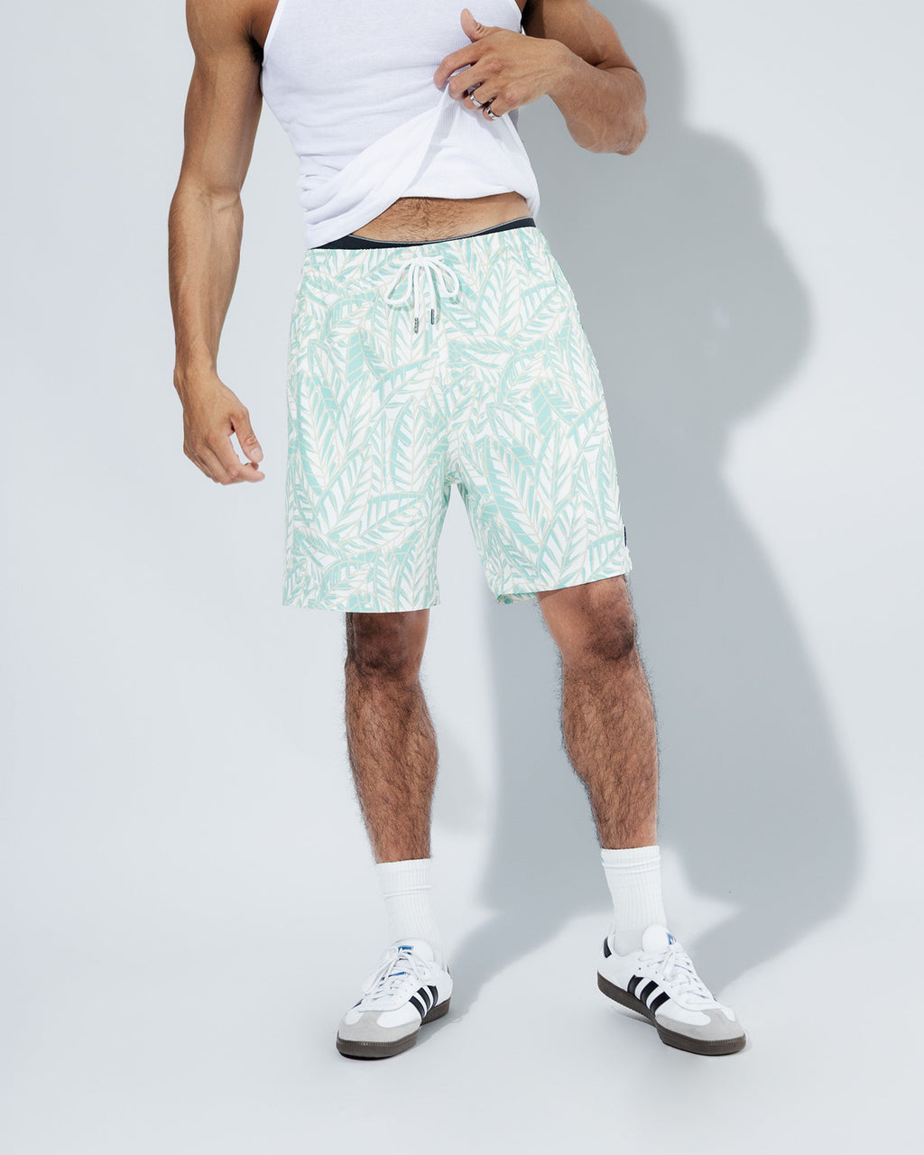 7" Abstract Leaves Swim Shorts - View 5