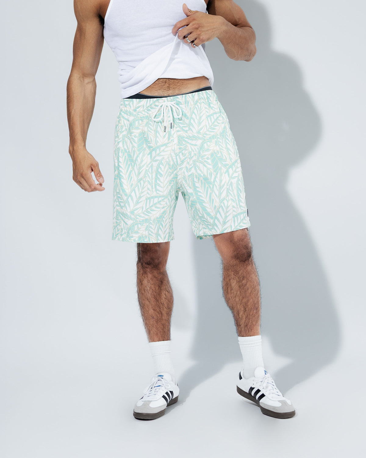 7" Abstract Leaves Swim Shorts - View 5