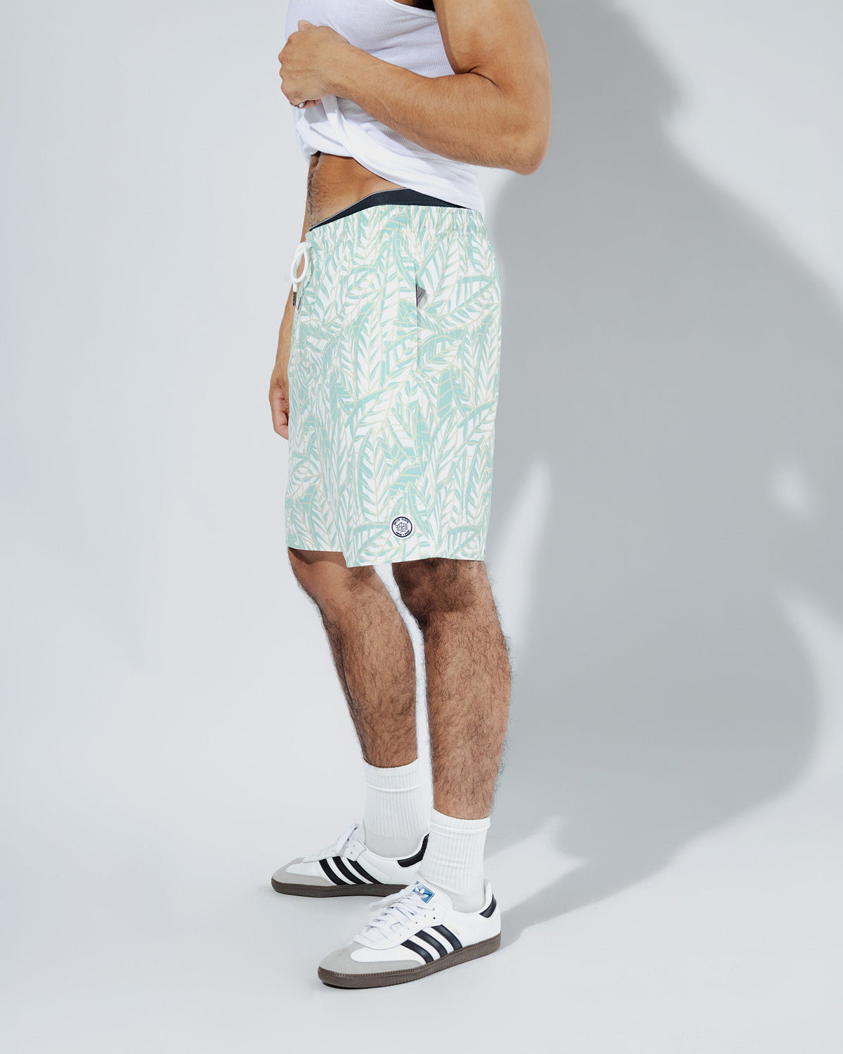 7" Abstract Leaves Swim Shorts - View 6