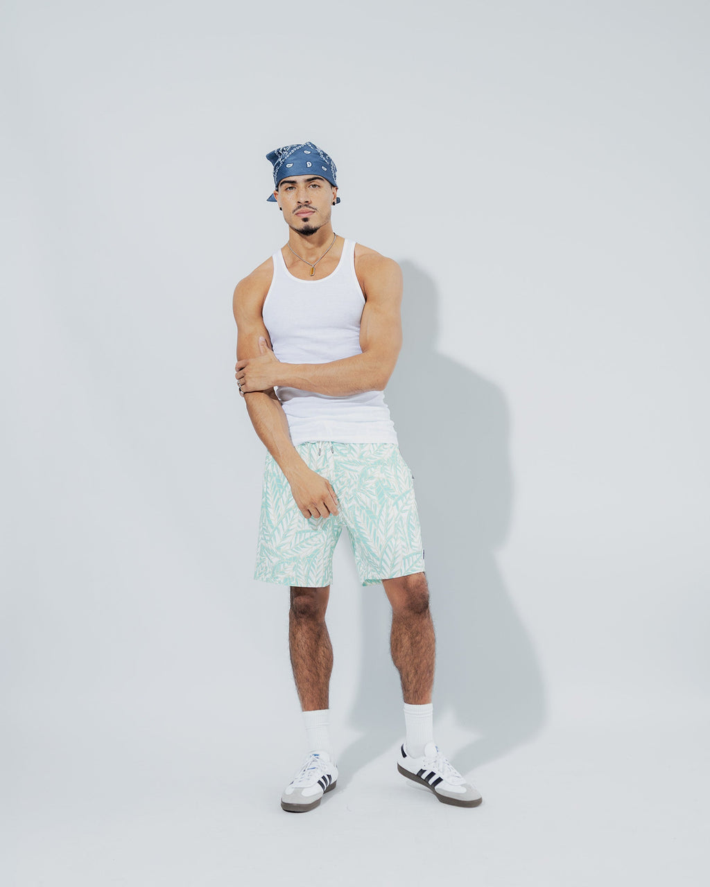 7" Abstract Leaves Swim Shorts - View 8