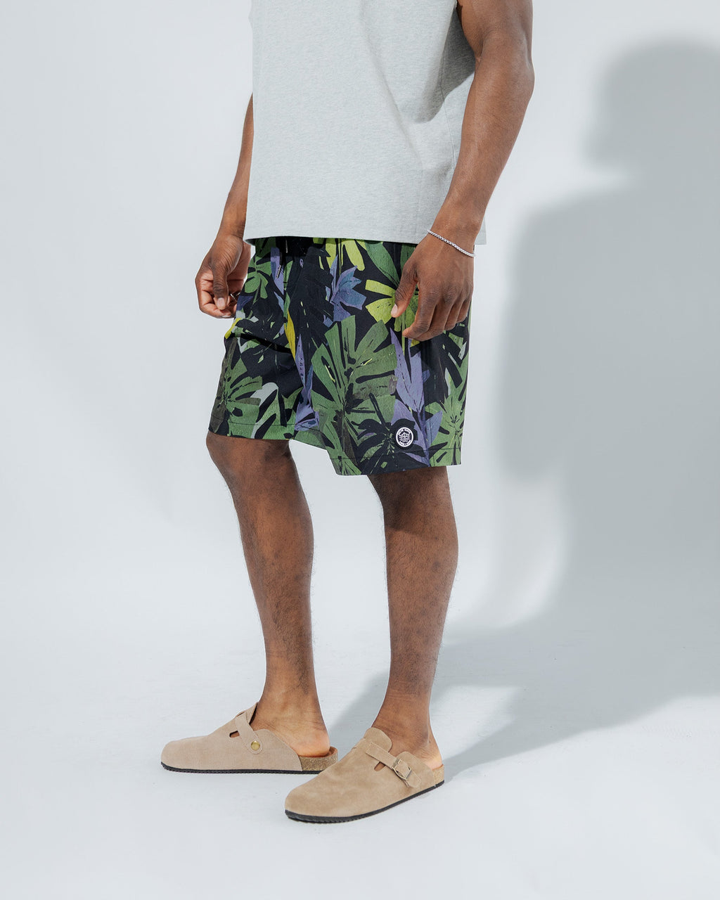 7" Painted Leaves Swim Short - View 4