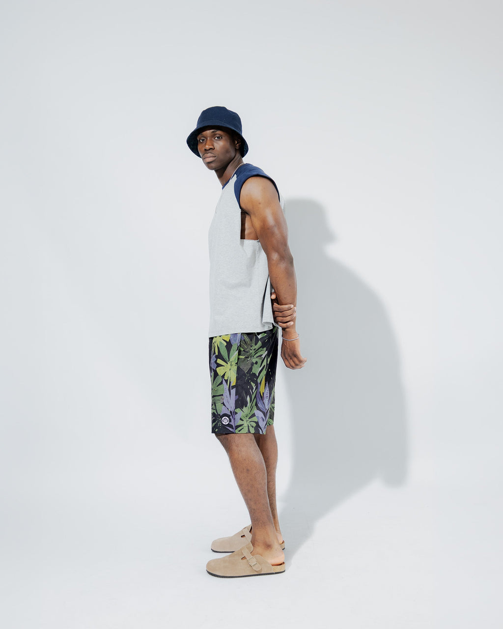 7" Painted Leaves Swim Short - View 6